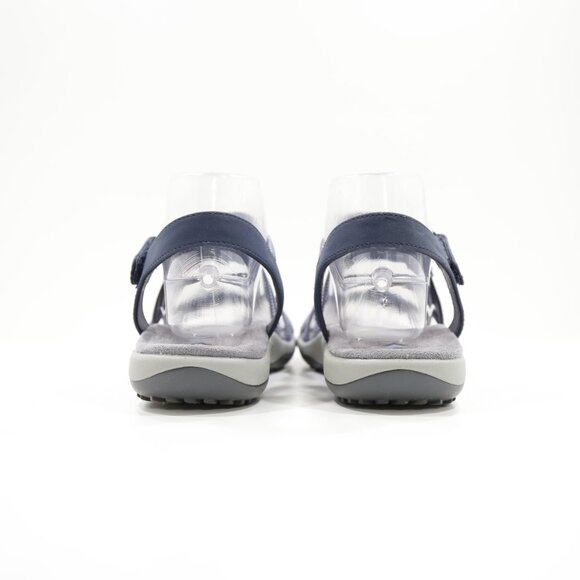 Skechers Reggae Summer of Fun Blue Faux Leather Strappy Flat Sandals - 7 - Picture 4 of 7